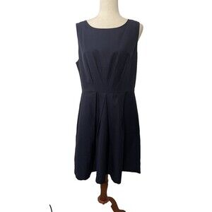 Tommy Hilfiger Navy Fit Flare Dress Size 14 Sleeveless Classic Preppy Polished